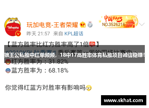 狼王公私推中红单频频，18中17高胜率体育私推项目诚信稳赚！